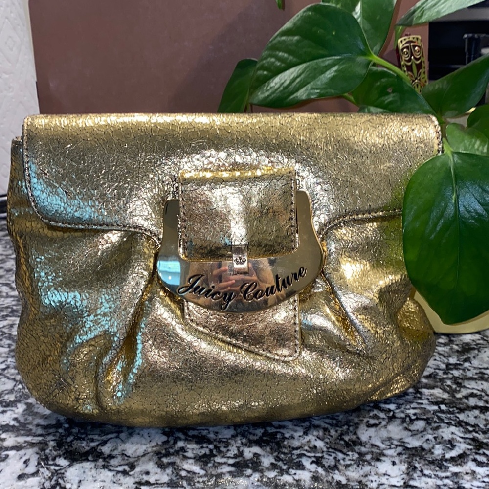Yellow Gold Flake Juicy Couture Clutch